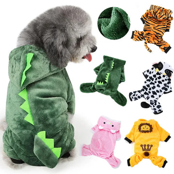 Fleece Soft Warm Pet Dog Jumpsuits Clothing for Dogs Pajamas  Pet Hoodies Chihuahua Teddy Costume Ropa Perro